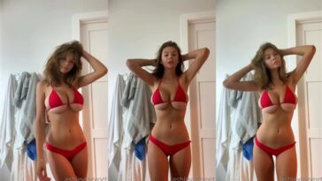 Ashley Tervort Nude Red Bikini Teasing Video Leaked