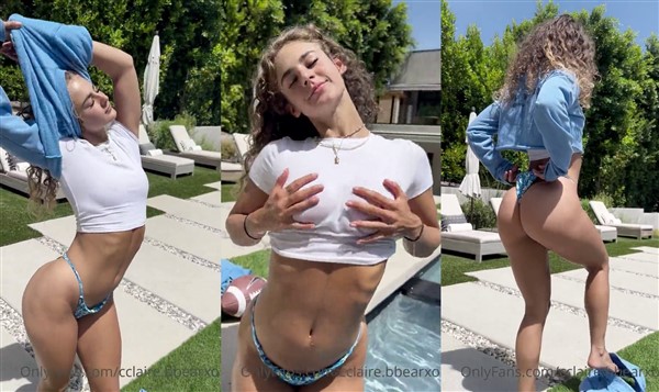 Claire Stone Sexy See Through Wet Top Video Leaked