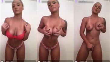 Courtney Rae Snapchat Pink Bra and Roses Panties Nude VideoTape Leaked