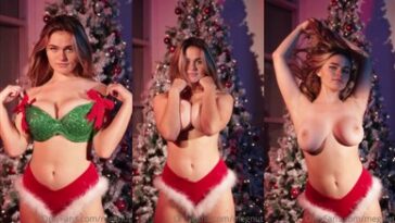 Megan Guthrie Nude Boobs Teasing in Christmas Video Premium