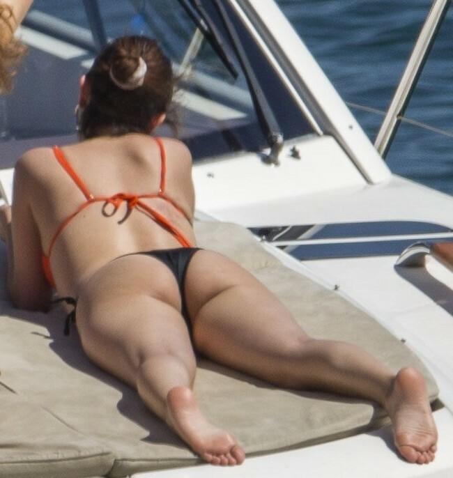 Selena Gomez Thong Bikini Boat Set Premium