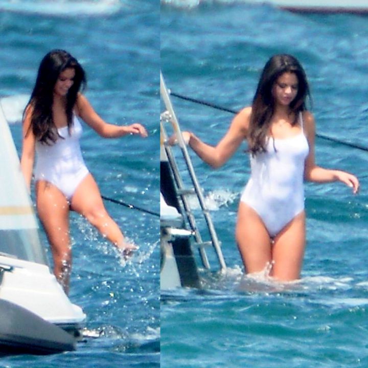 Selena Gomez See Through One Piece Lingerie Beach Set Leaked