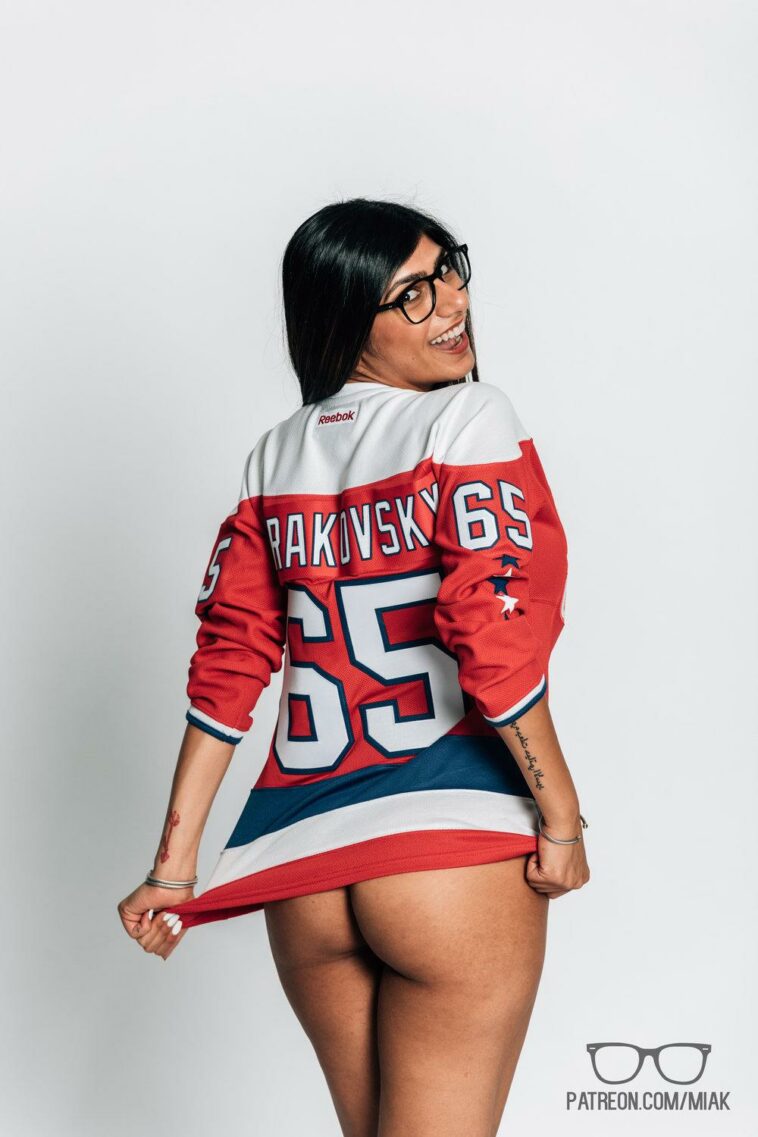 Mia Khalifa Hockey Jersey Sexy Photoshoot Set Leaked