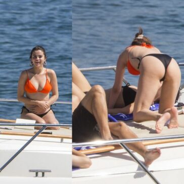Selena Gomez Thong Bikini On Boat