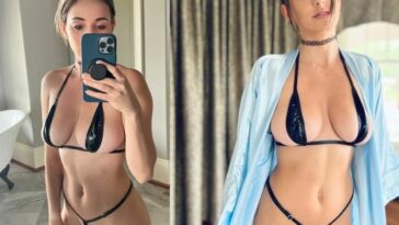 Christina Khalil Tiny Black Bikini Selfies
